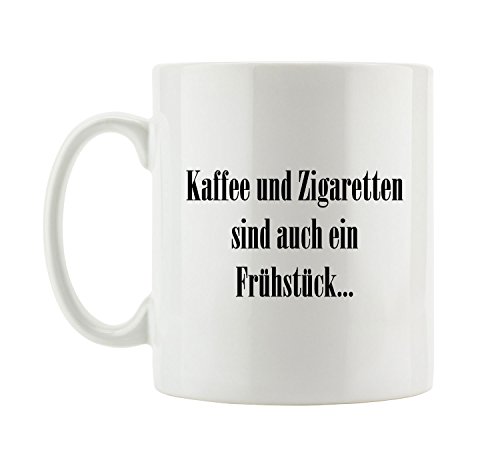 Pixxprint J.Roxx Kaffee und Zigaretten sind auch EIN Frühstück… Tasse von Pixxprint