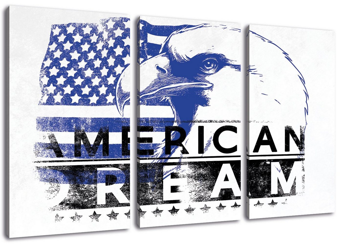 Pixxprint Leinwandbild American dream Light, American dream Light 3Teiler (120x80cm) (1 St), Leinwandbild fertig bespannt, inkl. Zackenaufhänger von Pixxprint