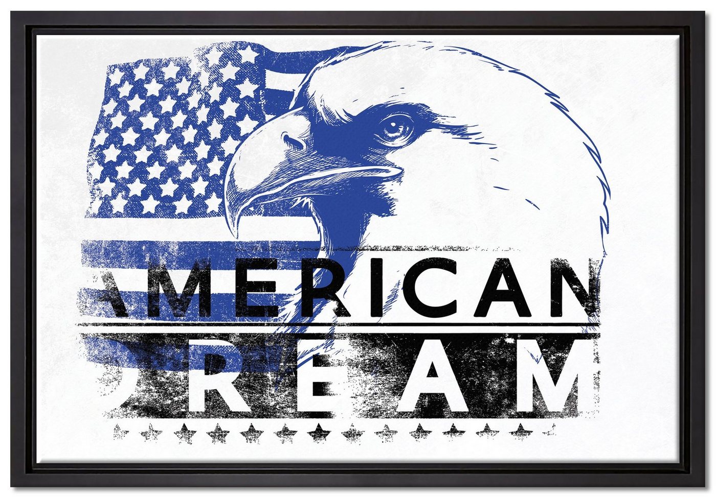 Pixxprint Leinwandbild American dream Light, Wanddekoration (1 St), Leinwandbild fertig bespannt, in einem Schattenfugen-Bilderrahmen gefasst, inkl. Zackenaufhänger von Pixxprint