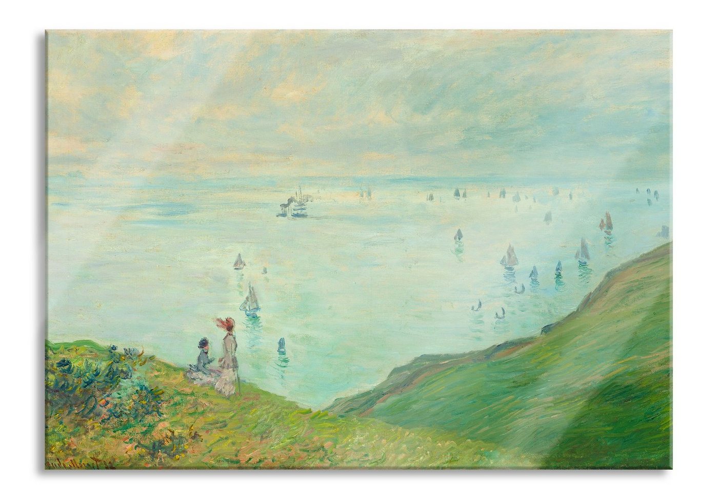 Pixxprint Glasbild Claude Monet - Landschaft, Claude Monet - Landschaft (1 St), Glasbild aus Echtglas, inkl. Aufhängungen und Abstandshalter von Pixxprint