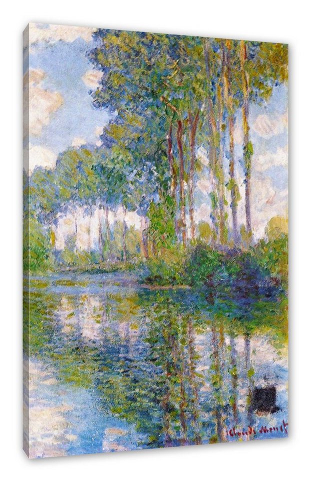 Pixxprint Leinwandbild Claude Monet - Pappeln an der Epte I, Claude Monet - Pappeln an der Epte I (1 St), Leinwandbild fertig bespannt, inkl. Zackenaufhänger von Pixxprint