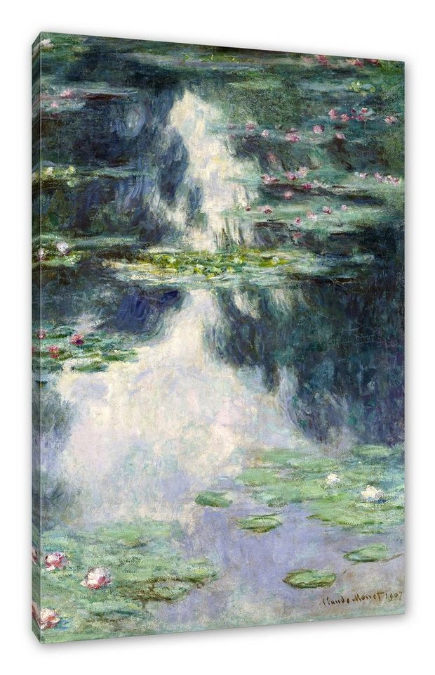 Pixxprint Leinwandbild Claude Monet - Teich mit Seerosen , Claude Monet - Teich mit Seerosen  (1 St), Leinwandbild fertig bespannt, inkl. Zackenaufhänger von Pixxprint