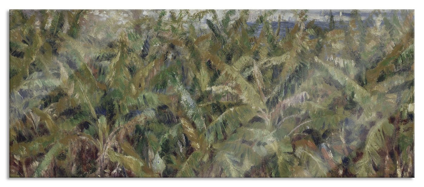 Pixxprint Glasbild Edvard Munch - Selbstbildnis zwischen Uhr und Bett, Edvard Munch - Selbstbildnis zwischen Uhr und Bett (1 St), Glasbild aus Echtglas, inkl. Aufhängungen und Abstandshalter von Pixxprint