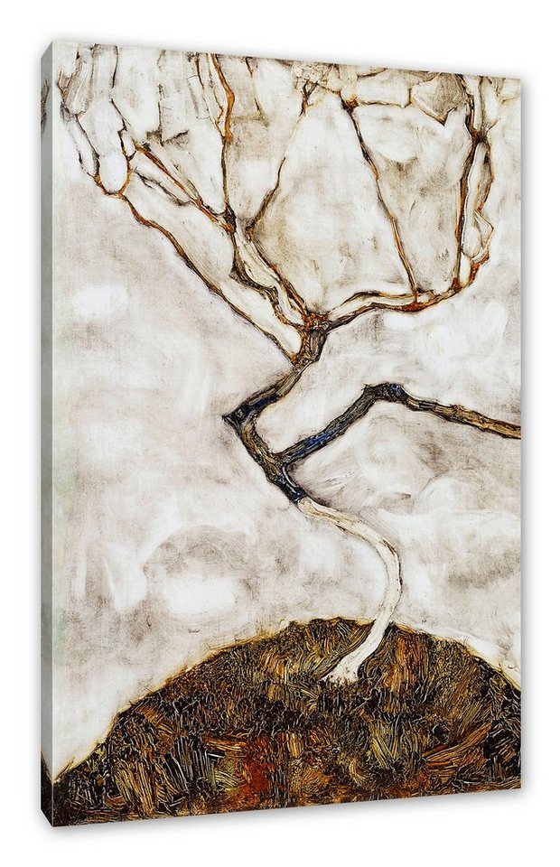 Pixxprint Leinwandbild Egon Schiele - Kleiner Baum im Spätherbst, Egon Schiele - Kleiner Baum im Spätherbst (1 St), Leinwandbild fertig bespannt, inkl. Zackenaufhänger von Pixxprint