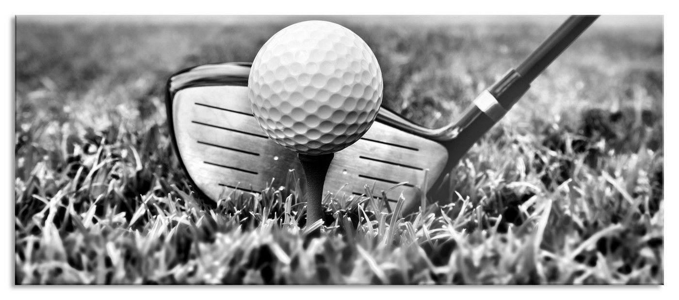 Pixxprint Glasbild Golf Abschlag, Golf Abschlag (1 St), Glasbild aus Echtglas, inkl. Aufhängungen und Abstandshalter von Pixxprint