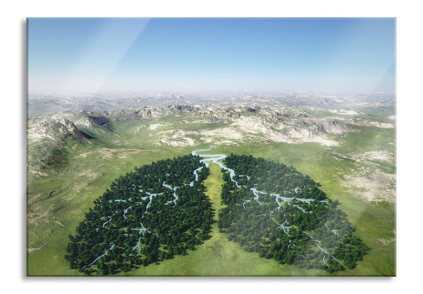 Pixxprint Glasbild Grüne Lunge der Natur, Grüne Lunge der Natur (1 St), Glasbild aus Echtglas, inkl. Aufhängungen und Abstandshalter von Pixxprint