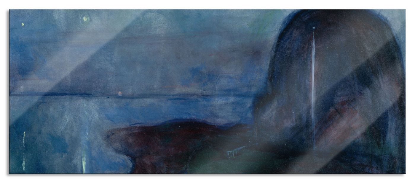 Pixxprint Glasbild Gustav Klimt - Ein Morgen am Teiche Egelsee, Gustav Klimt - Ein Morgen am Teiche Egelsee (1 St), Glasbild aus Echtglas, inkl. Aufhängungen und Abstandshalter von Pixxprint