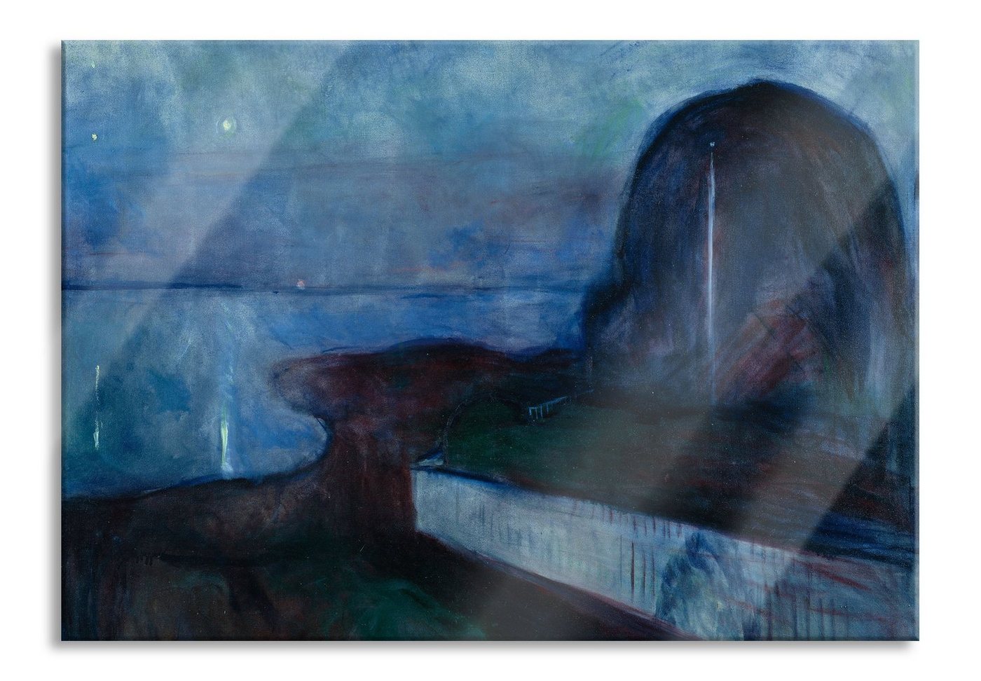 Pixxprint Glasbild Gustav Klimt - Ein Morgen am Teiche Egelsee, Gustav Klimt - Ein Morgen am Teiche Egelsee (1 St), Glasbild aus Echtglas, inkl. Aufhängungen und Abstandshalter von Pixxprint
