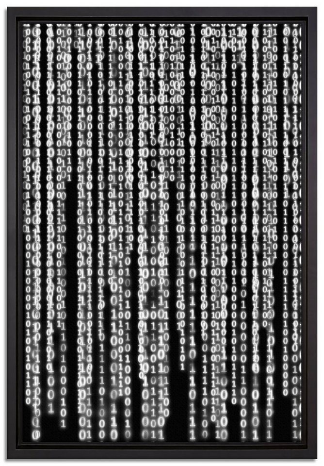 Pixxprint Leinwandbild Matrix, Wanddekoration (1 St), Leinwandbild fertig bespannt, in einem Schattenfugen-Bilderrahmen gefasst, inkl. Zackenaufhänger von Pixxprint