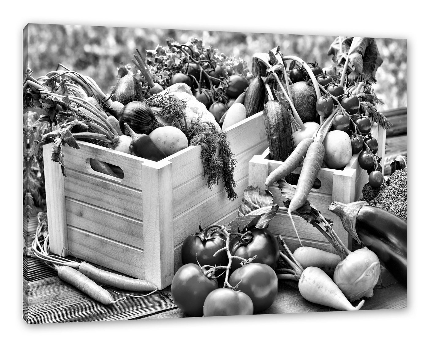 Pixxprint Leinwandbild Obst Gemüse Kräuter, Obst Gemüse Kräuter (1 St), Leinwandbild fertig bespannt, inkl. Zackenaufhänger von Pixxprint