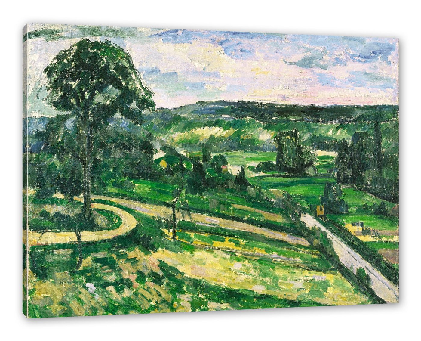 Pixxprint Leinwandbild Paul Cézanne - Der Baum an der Kurve, Paul Cézanne - Der Baum an der Kurve (1 St), Leinwandbild fertig bespannt, inkl. Zackenaufhänger von Pixxprint