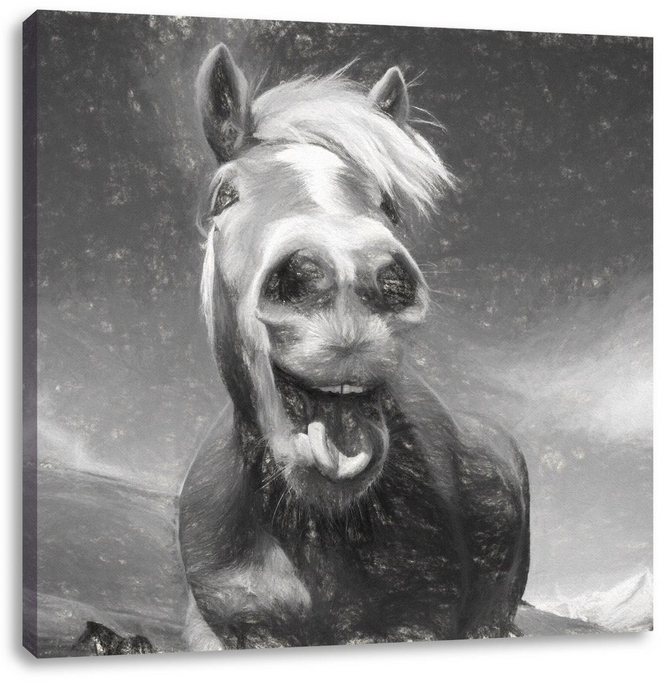 Pixxprint Leinwandbild Pferd in der Natur, Pferd in der Natur (1 St), Leinwandbild fertig bespannt, inkl. Zackenaufhänger von Pixxprint