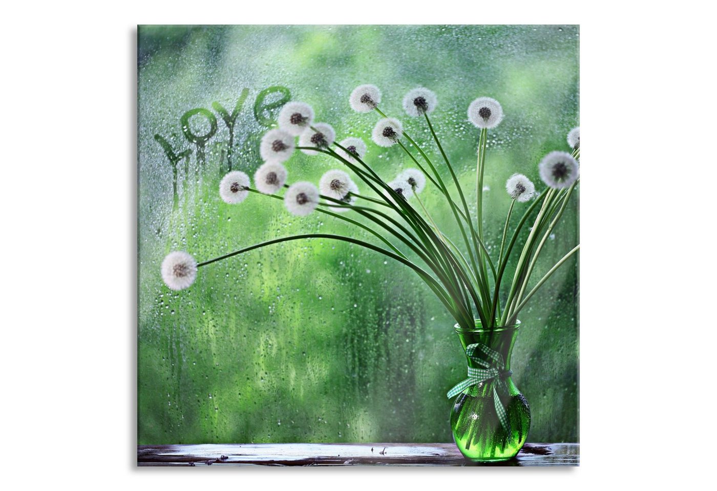 Pixxprint Glasbild Pusteblumen am Fenster, Pusteblumen am Fenster (1 St), Glasbild aus Echtglas, inkl. Aufhängungen und Abstandshalter von Pixxprint