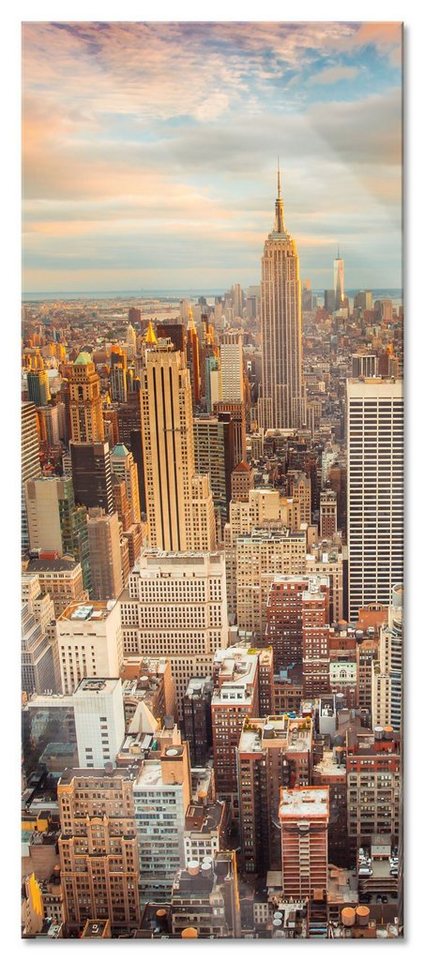 Pixxprint Glasbild Skyline von New York, Skyline von New York (1 St), Glasbild aus Echtglas, inkl. Aufhängungen und Abstandshalter von Pixxprint