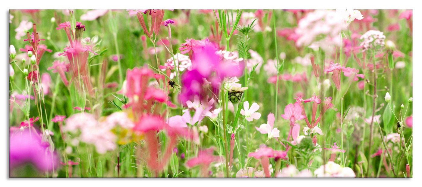 Pixxprint Glasbild Wundervolle Blumenwiese, Wundervolle Blumenwiese (1 St), Glasbild aus Echtglas, inkl. Aufhängungen und Abstandshalter von Pixxprint