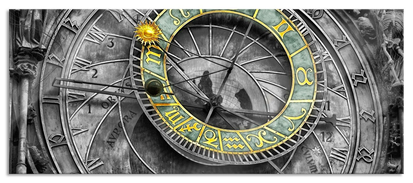 Pixxprint Glasbild atronomische Uhr in Prag, atronomische Uhr in Prag (1 St), Glasbild aus Echtglas, inkl. Aufhängungen und Abstandshalter von Pixxprint