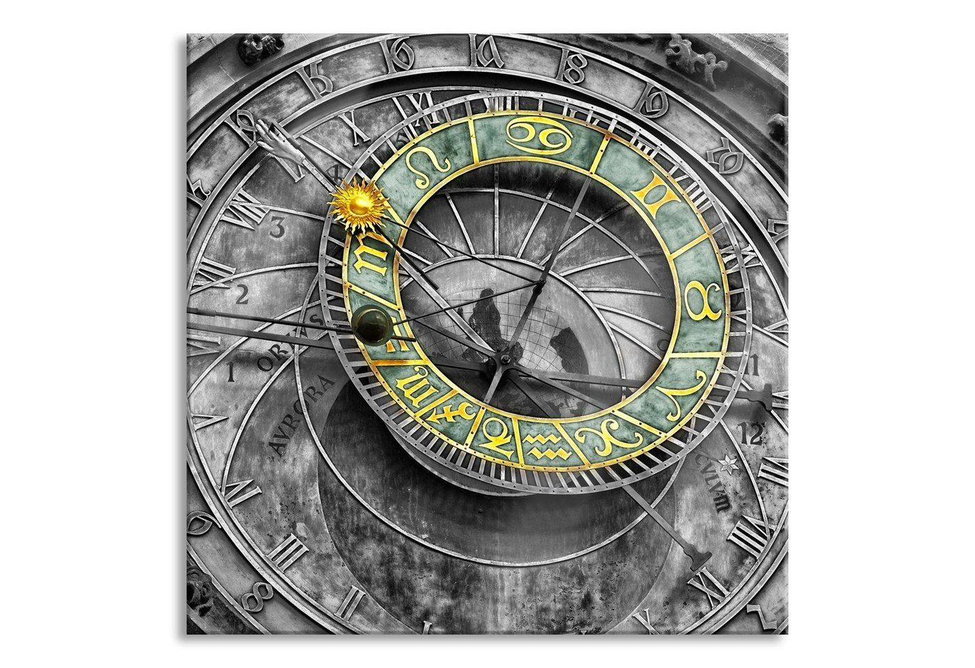 Pixxprint Glasbild atronomische Uhr in Prag, atronomische Uhr in Prag (1 St), Glasbild aus Echtglas, inkl. Aufhängungen und Abstandshalter von Pixxprint