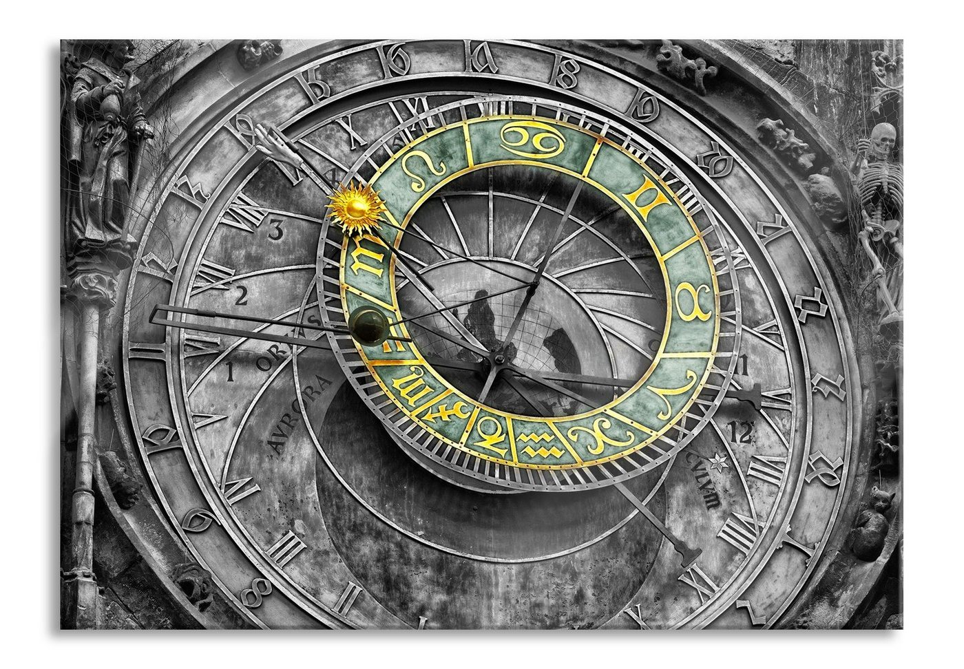 Pixxprint Glasbild atronomische Uhr in Prag, atronomische Uhr in Prag (1 St), Glasbild aus Echtglas, inkl. Aufhängungen und Abstandshalter von Pixxprint