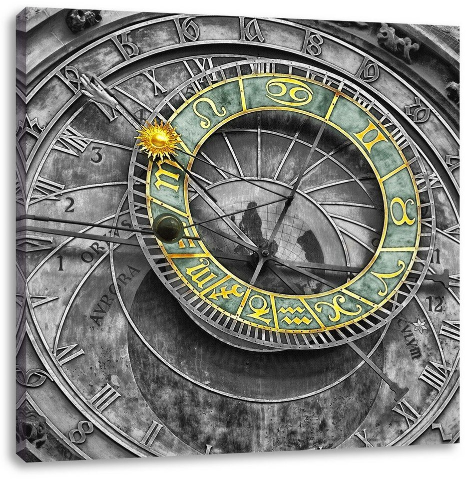 Pixxprint Leinwandbild atronomische Uhr in Prag, atronomische Uhr in Prag (1 St), Leinwandbild fertig bespannt, inkl. Zackenaufhänger von Pixxprint