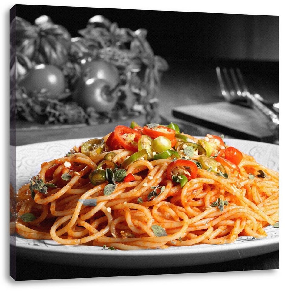 Pixxprint Leinwandbild »schmackhafte Spaghetti Italia«, Wanddekoration (1 Stück), Leinwandbild fertig bespannt, inkl. Zackenaufhänger von Pixxprint