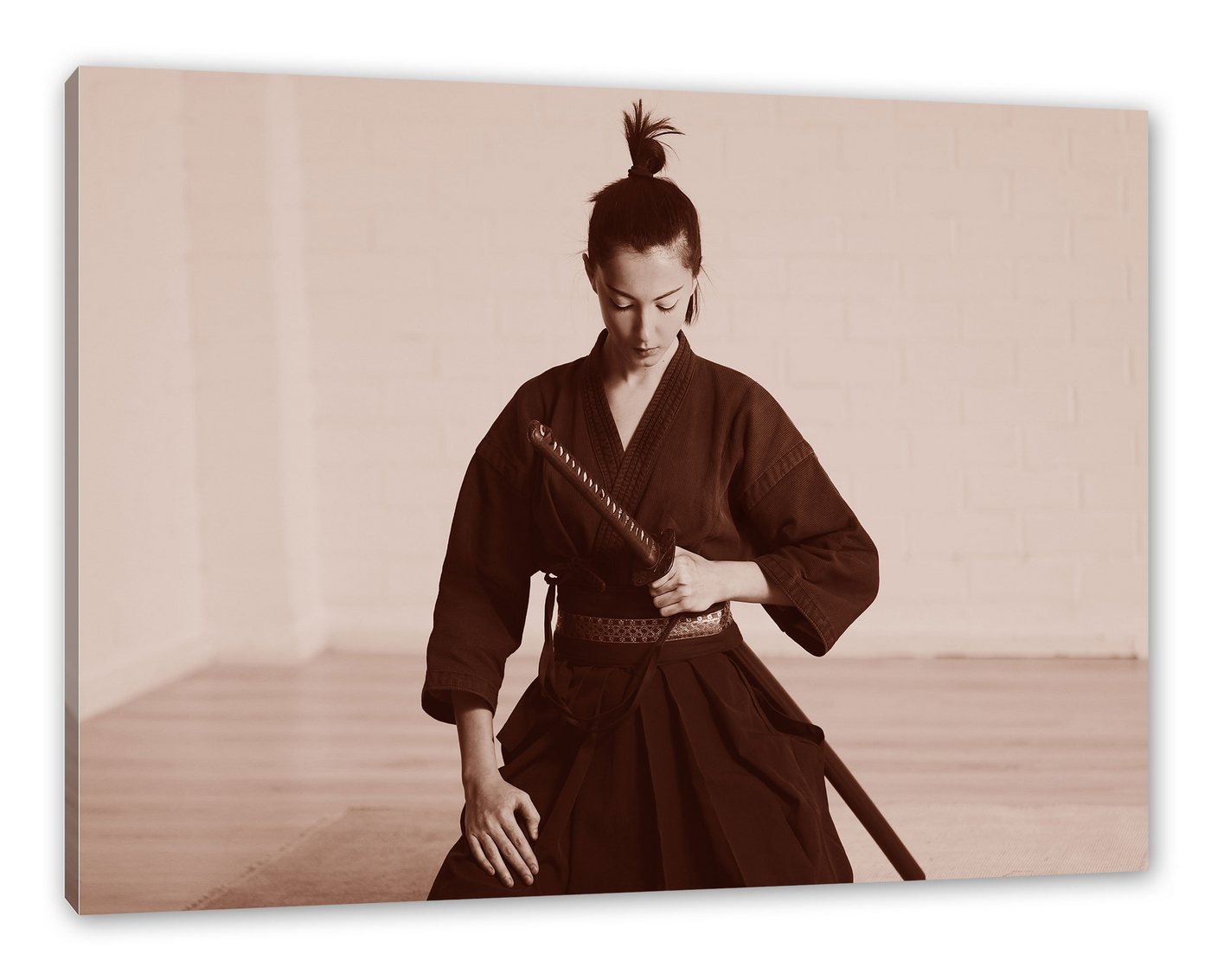 Pixxprint Leinwandbild »stolze Samurai-Kriegerin«, Wanddekoration (1 Stück), Leinwandbild fertig bespannt, inkl. Zackenaufhänger von Pixxprint