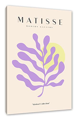 Pixxprint Matisse Modern Gallery - Koralle Flieder als Leinwandbild | Größe: 60x40 cm | Wandbild | Kunstdruck | fertig bespannt von Pixxprint