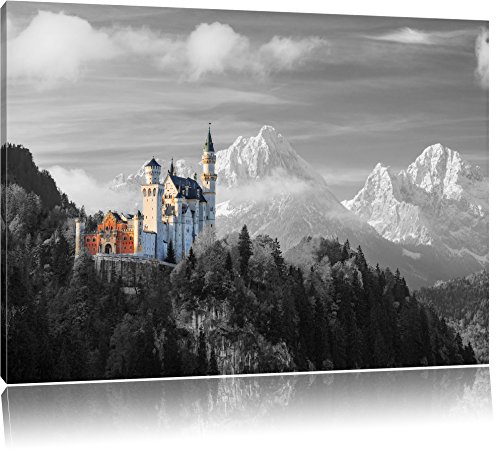 Pixxprint Schloss Neuschwanstein, Größe: 80x60cm, Leinwandbild, fertig gespannt, Wandbild, Dekoration, Kunstdruck, kein Poster Pixxprint Schloss Neuschwanstein, Größe: 80x60cm, Leinwandbild, fertig gespannt, Wandbild, Dekoration, Kunstdruck, kein Poster von Pixxprint