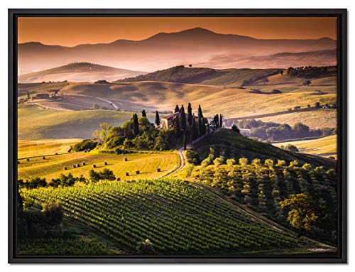 Pixxprint Wunderschöne Toskana Landschaft Leinwandbild 80x60 cm im Bilderahmen, Wandbild, Schattenfugenrahmen, Kein Poster Pixxprint Wunderschöne Toskana Landschaft Leinwandbild 80x60 cm im Bilderahmen, Wandbild, Schattenfugenrahmen, Kein Poster von Pixxprint