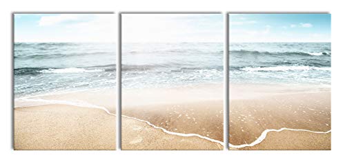 Pixxprint Wunderschöner weißer Sandstrand als XXL Leinwandbild in Übergröße 180x80cm Gesamtmaß 3 teilig, Wandbild, Kunstdruck Pixxprint Wunderschöner weißer Sandstrand als XXL Leinwandbild in Übergröße 180x80cm Gesamtmaß 3 teilig, Wandbild, Kunstdruck von Pixxprint