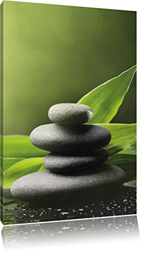 Pixxprint Zen Steine mit Blättern, Größe: 100x70cm, Leinwandbild, fertig gespannt, Wandbild, Dekoration, Kunstdruck, kein Poster Pixxprint Zen Steine mit Blättern, Größe: 100x70cm, Leinwandbild, fertig gespannt, Wandbild, Dekoration, Kunstdruck, kein Poster von Pixxprint