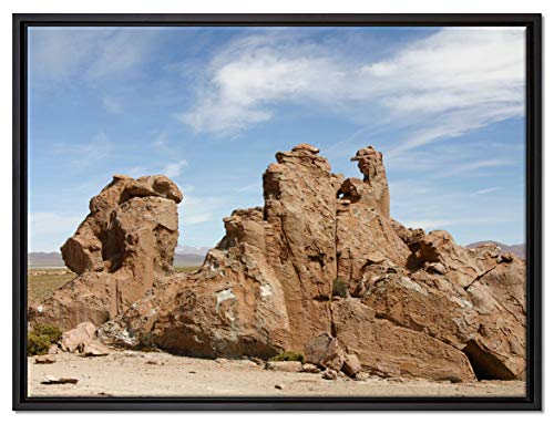 Pixxprint riesige Felsbrocken in der Wüste Leinwandbild 80x60 cm im Bilderahmen, Wandbild, Schattenfugenrahmen, Kein Poster Pixxprint riesige Felsbrocken in der Wüste Leinwandbild 80x60 cm im Bilderahmen, Wandbild, Schattenfugenrahmen, Kein Poster von Pixxprint