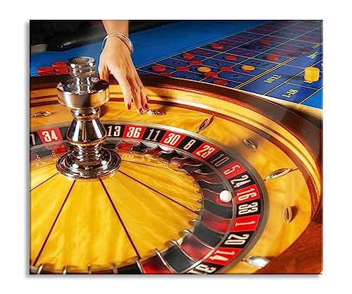 Roulette Tisch in Las Vegas Herdabdeckplatte & Spritzschutz aus Echtglas | Für Herd-Kochfelder | 60x52 cm von Pixxprint