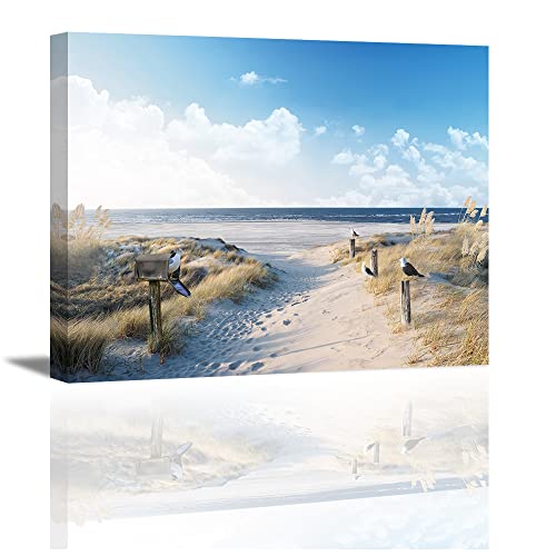 Piy Painting Landschaft am Meer Bilder auf Leinwand, blauer Himmel, Strand, Naturszene Gemälde Leinwanddrucke Gerahmt Wanddeko für Esszimmer Zimmerdekoration Korridor 40x30cm 1 Stück Piy Painting Landschaft am Meer Bilder auf Leinwand, blauer Himmel, Strand, Naturszene Gemälde Leinwanddrucke Gerahmt Wanddeko für Esszimmer Zimmerdekoration Korridor 40x30cm 1 Stück von Piy Painting