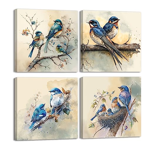 Piy Painting 4X Schöne Vögel Kunstdrücke auf Leinwand Vögel symbolisieren Freiheit Bilder Set, Tier Bilder Modern Wandbilder für Wohnzimmer Schlafzimmer 30x30cm mit Innenrahmen Piy Painting 4X Schöne Vögel Kunstdrücke auf Leinwand Vögel symbolisieren Freiheit Bilder Set, Tier Bilder Modern Wandbilder für Wohnzimmer Schlafzimmer 30x30cm mit Innenrahmen von Piy Painting