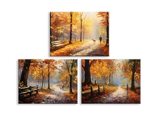 Piy Painting Natürliche Landschaft Leinwand Wandbilder, Herbst Leinwandbilder, Wandbilder, Leicht Zu Hängen Für Wohnzimmer Büro Eingang Café Yoga Studio, Eingebautem Holzrahmen, 3x30x40 cm von Piy Painting