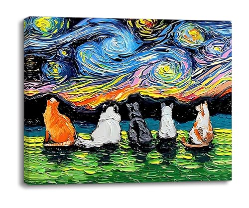 Piy Painting Wandbilder, Sternennacht Leinwand Kunst Poster, Kätzchen Leinwand Gemälde, Nachthimmel Leinwandbild, Einfach Zu Hängen Für Bankette Schlafsaal Küche Wanddekoration, 30X40 CM Piy Painting Wandbilder, Sternennacht Leinwand Kunst Poster, Kätzchen Leinwand Gemälde, Nachthimmel Leinwandbild, Einfach Zu Hängen Für Bankette Schlafsaal Küche Wanddekoration, 30X40 CM von Piy Painting