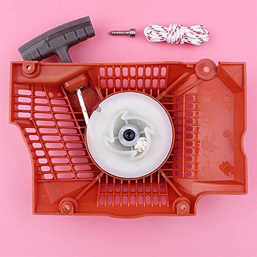 Pizgear Rückstoß-Rücklauf-Seilzugstarter-Baugruppe mit Seilschraube, Ersatzteil for Kettensäge, for Husqvarna, 372 371 365 362 Kettensägen-Rücklaufstarter von Pizgear