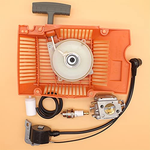 Pizgear Rückstoßstarter Zündspule Vergaser Kraftstoffschlauch Filter Zündkerzensatz Kettensägenteile, for Husqvarna, 268 272 272XP 5032803-16 5039014-01 503615571 Kettensägen-Rücklaufstarter von Pizgear