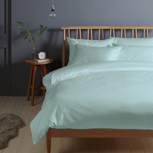 Pizuna 400 Fadenzahl aus Baumwolle Bettwäsche Baby blau, 100% Langstaple Baumwolle Bettbezug und Kissenbezug, 100% Baumwolle Mako Satin 2-Teilig Bettwäscheset 140x200 + 70x90 Baby blau von Pizuna