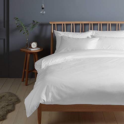 Pizuna 400 Fadenzahl aus Baumwolle Bettwäsche Hell Weiß, 100% Langstaple Baumwolle Bettbezug und Kissenbezug, 100% Baumwolle Mako Satin 2-Teilig Bettwäscheset 140x200 + 70x90 Hell Weiß von Pizuna