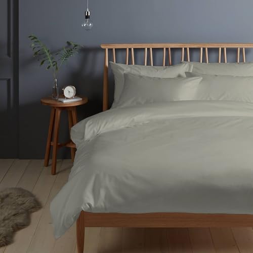 Pizuna 400 Fadenzahl aus Baumwolle Bettwäsche Silber, 100% Langstaple Baumwolle Bettbezug und Kissenbezug, 100% Baumwolle Mako Satin 3-Teilig Bettwäscheset 200x200 + 70x90 Silber von Pizuna