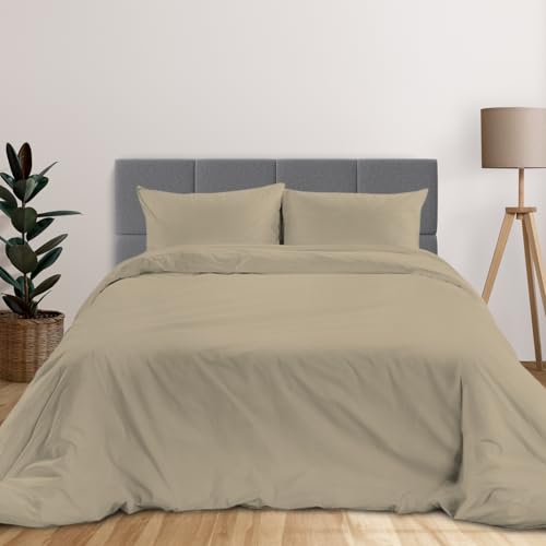 Pizuna Bettbezug 140x200 cm Baumwolle Einfach Taupe, Atmungsaktiv 100% langstaplige Baumwolle in Perkalbindung Bettbezug Set mit verdecktem Knopfverschluss und 1 Kopfkissenbezug 70x90 cm Pizuna Bettbezug 140x200 cm Baumwolle Einfach Taupe, Atmungsaktiv 100% langstaplige Baumwolle in Perkalbindung Bettbezug Set mit verdecktem Knopfverschluss und 1 Kopfkissenbezug 70x90 cm von Pizuna