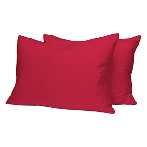 Pizuna Luxuriöser Soft-Satin 2er Pack Kissenbezug 40x80 cm Roter Burgunder, 400 Fadenzahl Baumwolle Quadratisch Kissenbezüge, 100% Langstapel Baumwolle Kissenbezug (Roter Burgunder, 40x80 cm) von Pizuna