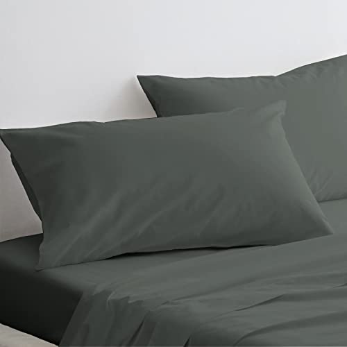 Pizuna Luxuriöser Soft-Satin 2er Pack Kissenbezug 70 x 90 cm Dunkelgrau, 800 Fadenzahl Baumwolle Kissenbezüge, 100% Langstapel Baumwolle Kissenbezug (Dunkelgrau, 70x90 cm) von Pizuna