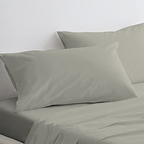 Pizuna Luxuriöser Soft-Satin 2er Pack Kissenbezug 70 x 90 cm Silber, 800 Fadenzahl Baumwolle Kissenbezüge, 100% Langstapel Baumwolle Kissenbezug (Silber, 70x90 cm) von Pizuna