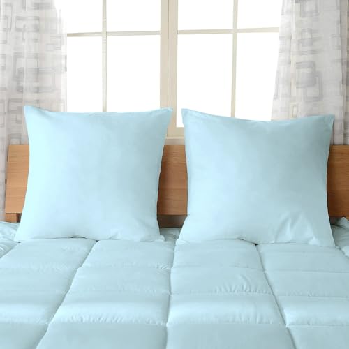 Pizuna Luxuriöser Soft-Satin 2er Pack Kissenbezug 80 x 80 cm Baby blau, 600 Fadenzahl Baumwolle Kissenbezüge, 100% Langstapel Baumwolle Kissenbezug (Baby blau 70x90 cm) von Pizuna