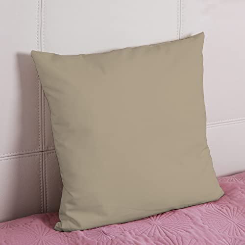 Pizuna Luxuriöser Soft-Satin 2er Pack Kissenbezug 80 x 80 cm Einfach Taupe, 800 Fadenzahl Baumwolle Quadratisch Kissenbezüge, 100% Langstapel Baumwolle Kissenbezug (Einfach Taupe, 80x80 cm) von Pizuna