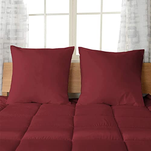 Pizuna Luxuriöser Soft-Satin 2er Pack Kissenbezug 80 x 80 cm Rio Rood, 600 Fadenzahl Baumwolle Kissenbezüge, 100% Langstapel Baumwolle Kissenbezug (Rio Rood, 70x90 cm) von Pizuna