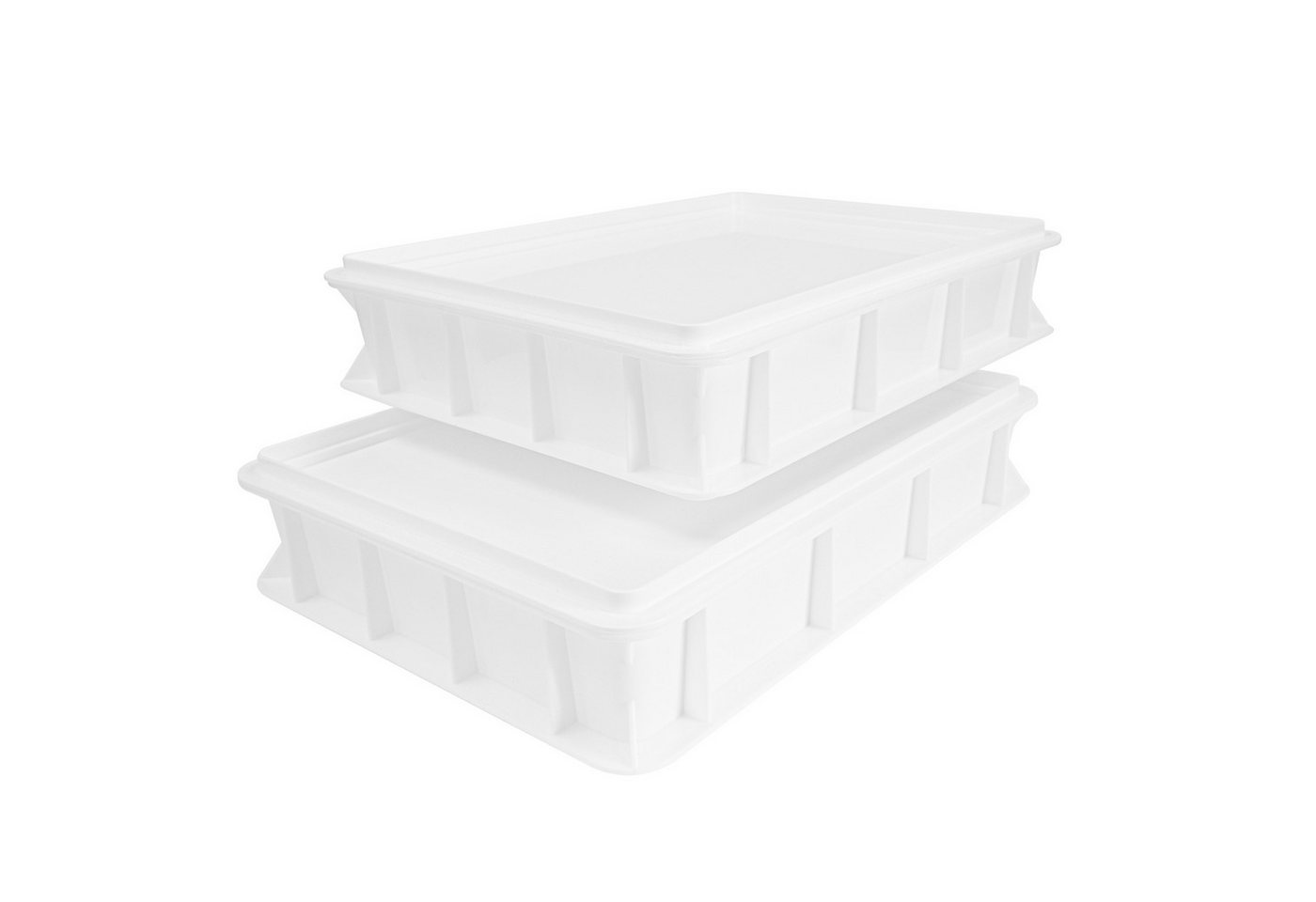 Pizza Lover Aufbewahrungsbox Pizzaballenbox mit Deckel in weiß, 30x40x7,5 cm Gärbox (2 St., 2x Box + 2x Deckel), 2x Box + 2x Deckel von Pizza Lover