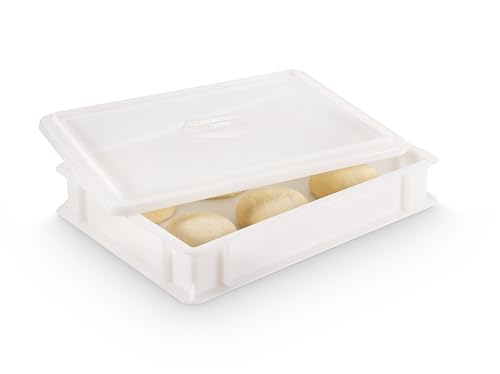Hefekiste/Gärbox für Pizzaballen oder andere Teigarten | Pizza Box oder Teig Box | Platz für 6 Pizzaballen pro Kiste | Pizzaballenbox | Pizzateigbehälter (1x Gusto Box + 1x Deckel) von Pizzaballenbox Gusto